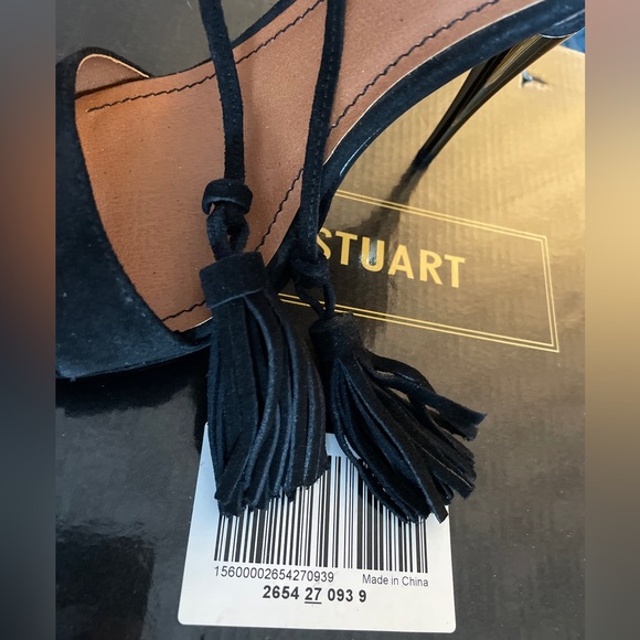 NWT - Colin Stuart Black Lace up heels with gold detail & tassels - Picture 4 of 4